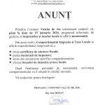 Anunt- mentenanta Compartimentul de Impozite si Taxe Locale